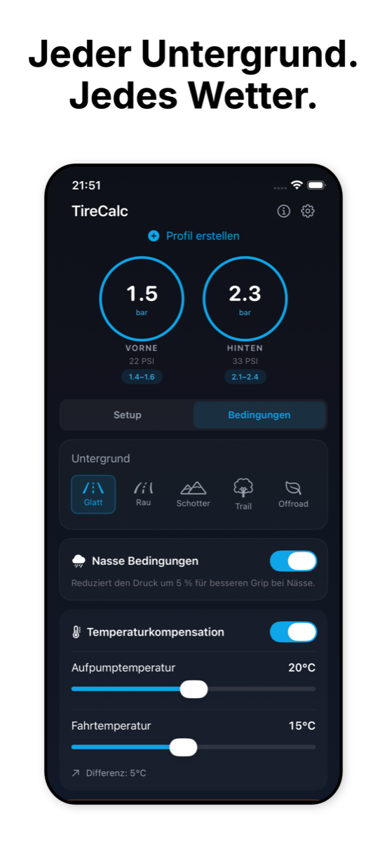 Bedingungen: Untergrund, N&auml;sse und Temperaturkompensation